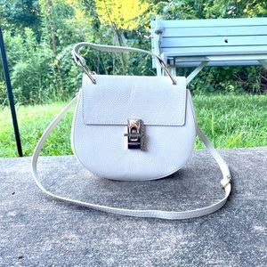 Genuine Leather Purse with Chain Padlock Detail